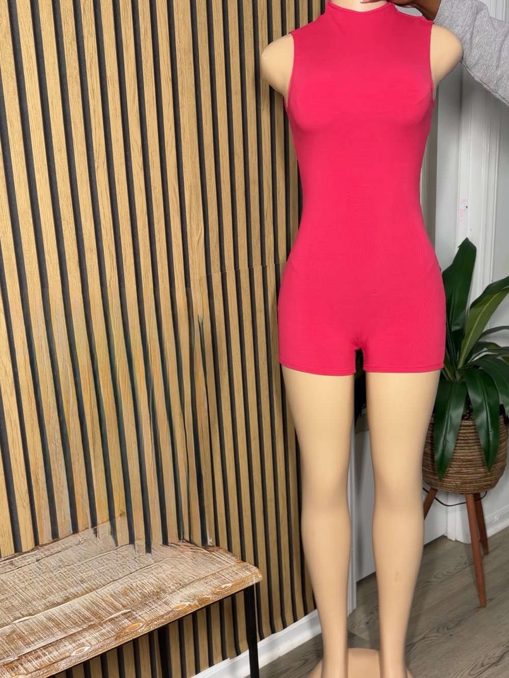 Pink Sleeveless Romper Like New